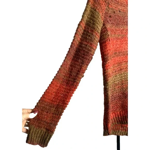 Maurices Woman's Sweater Size small‎ Open Knit Wool Blend Striped fall stretchy - Picture 3 of 8